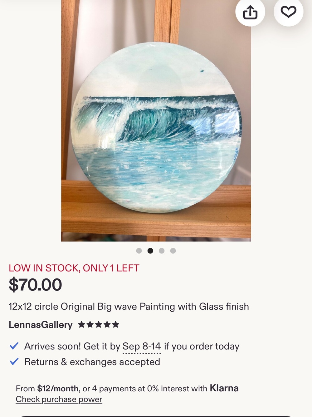 Lenna's Gallery Blue Wave Round Wall Art